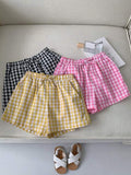 Women’s Gingham Check Shorts – Pack of 3 | Stylish High-Waist Cotton Summer Shorts
