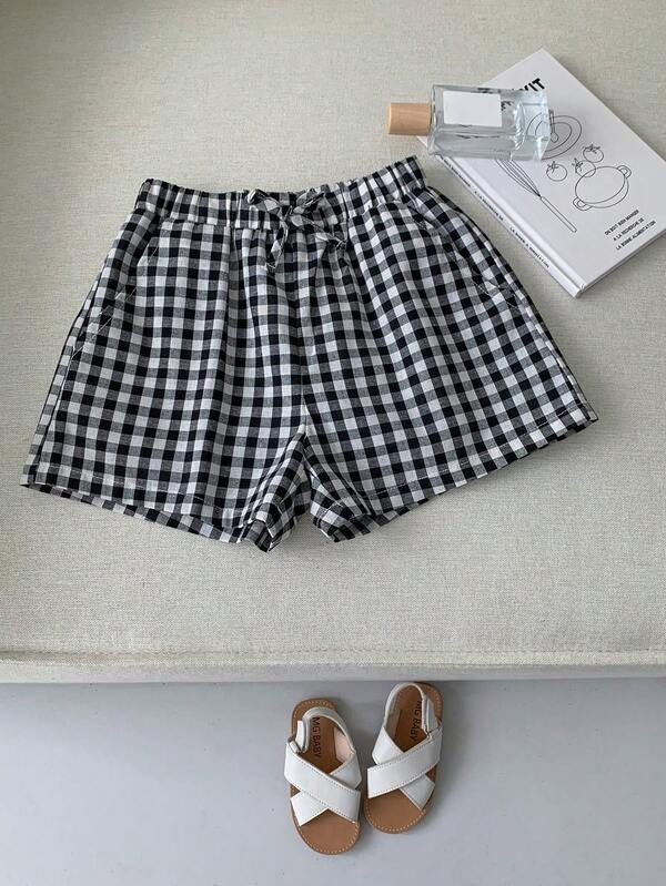 Women’s Gingham Check Shorts – Pack of 3 | Stylish High-Waist Cotton Summer Shorts